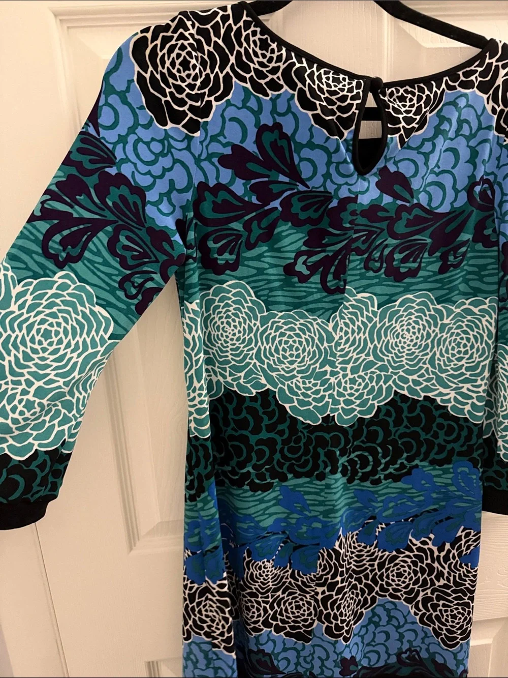 Laundry Blue & Teal Floral Long Sleeve Shift Dress - Picture 4 of 5